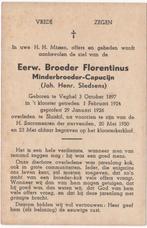 broeder Johannes Sledsens 1897 Veghel + 1950 Sluiskil, 52 jr, Verzenden