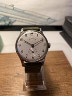 Vintage chronometre horloge 38mm oversized watch perfect, Ophalen, Zwart, IOS