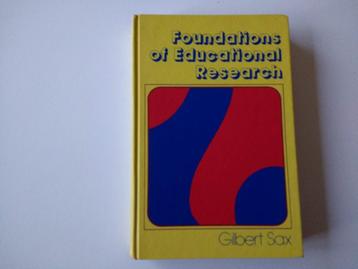 Foundations of educational research Gilbert Sax, onderwijs beschikbaar voor biedingen