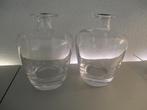 Glas 2x vaasje.   zware kwaliteit, Huis en Inrichting, Overige kleuren, Ophalen of Verzenden, Minder dan 50 cm, Glas