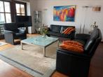 Leolux Catalpa bankstel zwart leer, Huis en Inrichting, Ophalen, Gebruikt, 75 tot 100 cm, Leer