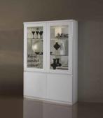 Buffetkast hoogglans wit zwart-marmer AANBIEDING led gratis, Ophalen of Verzenden, Nieuw, 25 tot 50 cm, Glas