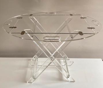 Jaren 80 design plexiglas bijzettafel beschikbaar voor biedingen