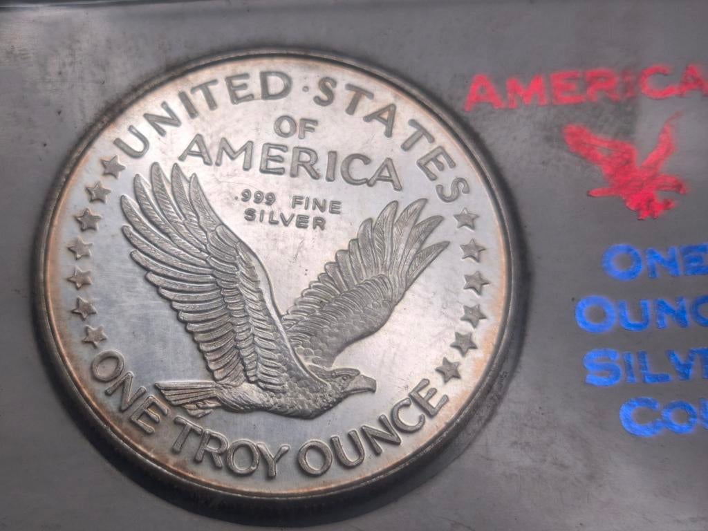 American Eagle 1987 Zilveren Munt - Originele Cassette, Ophalen of Verzenden, Noord-Amerika, Losse munt, Zilver