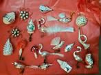 Vintage kerstballen, zwaan, ooievaar, kerkje, vogels, Diversen, Kerst, Ophalen, Zo goed als nieuw