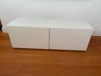 Wit TV meubel / Opbergkast Besta van Ikea, Ophalen, Kunststof, Gebruikt, 100 tot 150 cm