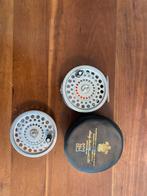 Hardy Marquis Salmon 1 reel met case en reservespoel, Watersport en Boten, Hengelsport | Vliegvissen, Ophalen of Verzenden, Gebruikt