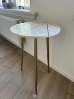 Marmeren met gouden details bijzettafel, Overige materialen, Minder dan 55 cm, Rond, Zo goed als nieuw