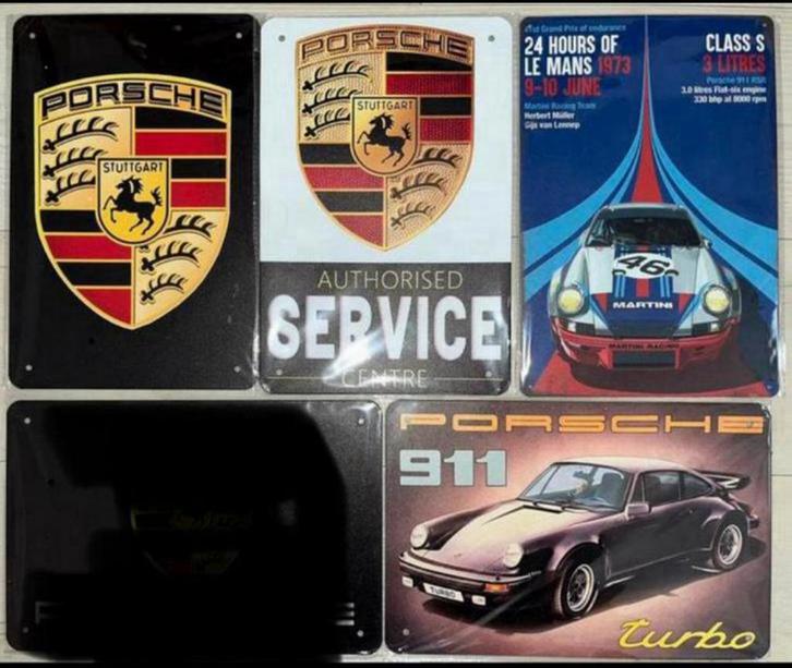 Metalen wandbord Porsche 20x30 cm (prijs =p/st) 3voor22€, Verzamelen, Merken en Reclamevoorwerpen, Zo goed als nieuw, Reclamebord