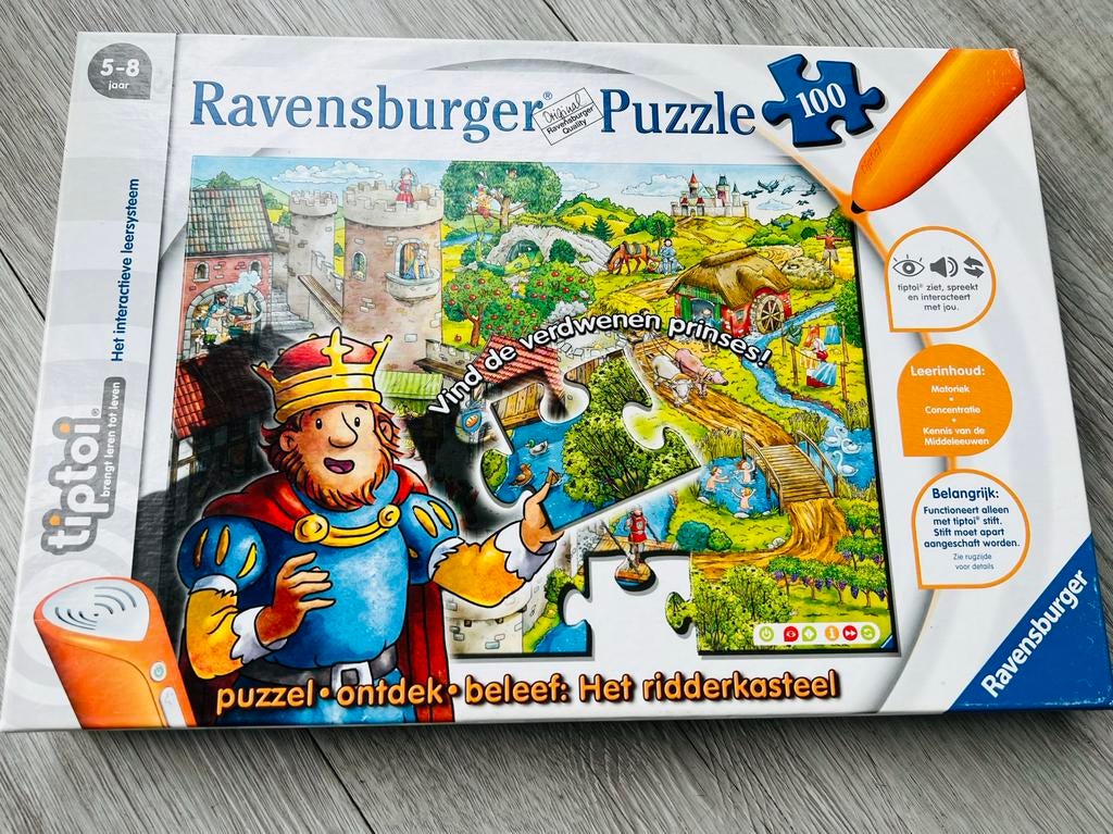 Tiptoi puzzel 100 stuks ridderkasteel izgst Tip Toi excl, Kinderen en Baby's, Speelgoed | Educatief en Creatief, Ophalen, Zo goed als nieuw