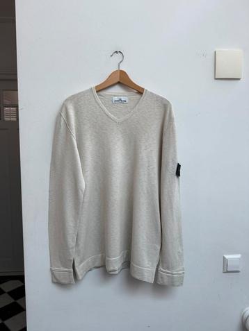 Stone Island V-hals trui – crème – heren maat XL – wolmix beschikbaar voor biedingen