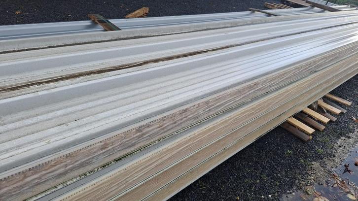 4 sandwich dakplaten +11 meter lang 10cm dik licht grijs, Doe-het-zelf en Verbouw, Platen en Panelen, Nieuw, Ophalen
