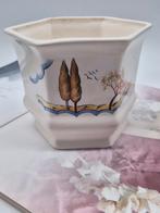 Keramische Bloempot Handgeschilderd Landschap, Tuin en Terras, Bloempotten, Zo goed als nieuw, Overige vormen, Aardewerk, Tuin