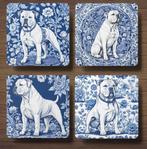 Amerikaanse Bulldog Delfts Blauw onderzetters met houder, Ophalen of Verzenden, Nieuw, Glas of Kopje