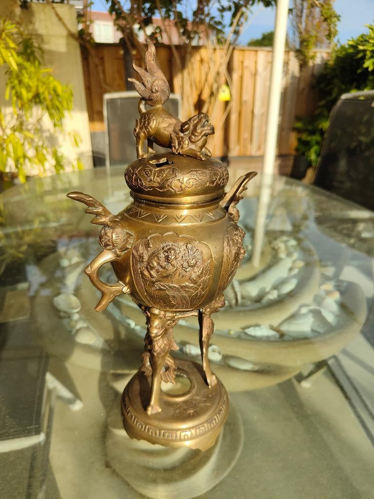 Zeldzame antieke Chinese deksel pot van brons, Antiek en Kunst, Antiek | Koper en Brons, Ophalen of Verzenden, Brons
