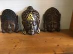 Boeddha, masker, set, hout, spiritualiteit, O, O, O, Ophalen of Verzenden