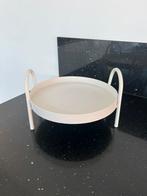 Rond wit dienblad met metalen handvat, Ophalen of Verzenden, Zo goed als nieuw, Overige materialen