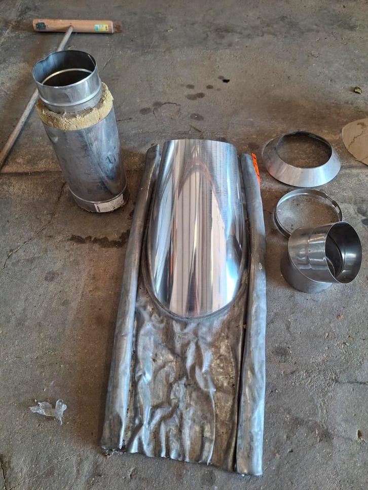 Dakdoorvoer RVS 180mm met Loodslap + Extra Stukken, Doe-het-zelf en Verbouw, Verwarming en Radiatoren, Ophalen of Verzenden