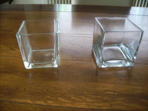 glazen vaasjes, Huis en Inrichting, Woonaccessoires | Vazen, Zo goed als nieuw, Minder dan 50 cm, Glas, Ophalen of Verzenden