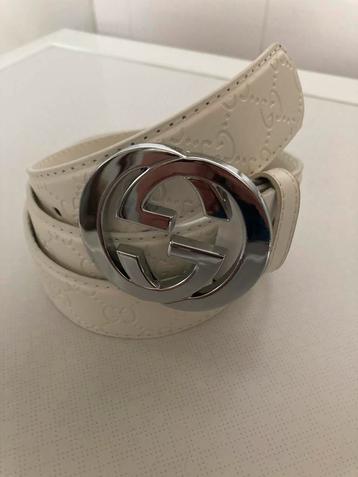 Gucci dames riem - wit - zilveren dikke glans gesp - NIEUW beschikbaar voor biedingen