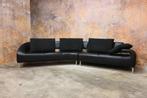 ZGANieuw! zwarte leren Leolux Vol de Reve design hoekbank, Metaal, Leolux, Design, Hoekbank