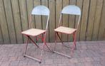 2 ODA industriële klapstoelen / brocante caféstoelen, Antiek en Kunst, Antiek | Meubels | Stoelen en Banken, Ophalen of Verzenden