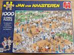 Jan van Haasteren De tennisbaan 1000 stukjes met nr 17076, Gebruikt, 500 t/m 1500 stukjes, Legpuzzel, Ophalen