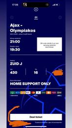 1 kaart AFC Ajax - Olympiakos, Tickets en Kaartjes, Evenementen en Festivals, Eén persoon
