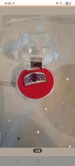 Elegante zilveren ring met edelstenen, Sieraden, Tassen en Uiterlijk, Ringen, 18 tot 19, Met edelsteen, Paars, Ophalen of Verzenden