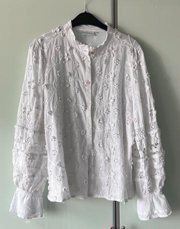 Claudia Strater blouse 42 wit Katoen Leo opengewerkt beschikbaar voor biedingen