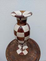 Decoratieve marmeren vaas met dambordpatroon, Ophalen of Verzenden