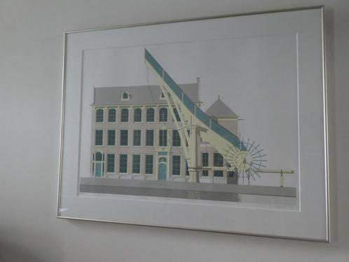 Zeefdruk Peter Dumas van de Stadskraan Vlaardingen, Antiek en Kunst, Kunst | Litho's en Zeefdrukken, Ophalen