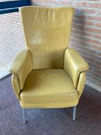 Gele leren fauteuil Eijerkamp, Ophalen, Gebruikt, Leer, 75 tot 100 cm
