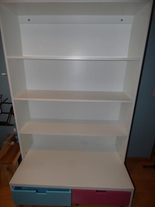 Ruime witte Bopita boekenkast met 2 lades, Huis en Inrichting, Kasten | Boekenkasten, Gebruikt, 50 tot 100 cm, 150 tot 200 cm