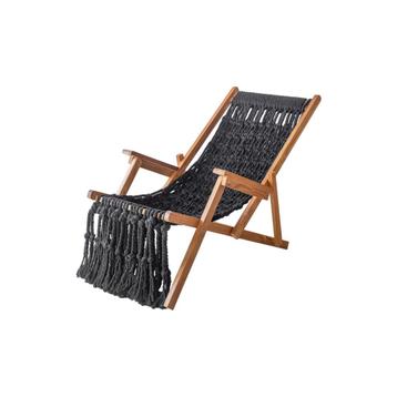 Shaggy Relaxstoel Tuinstoel van Teakhout met Touw beschikbaar voor biedingen