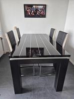 Hoogglans eettafel met 4 stoelen, Huis en Inrichting, Ophalen, 50 tot 100 cm, 150 tot 200 cm, Vier personen