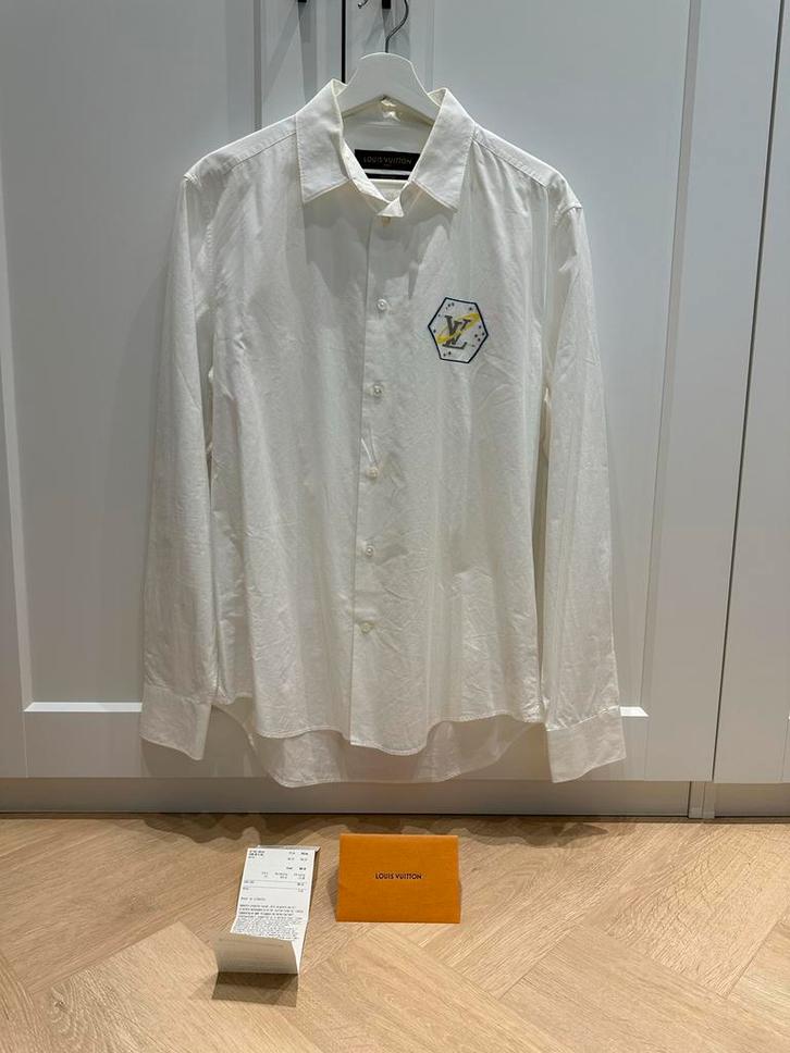 Louis Vuitton Blouse Maat L - Zo Goed Als Nieuw!, Kleding | Heren, Overhemden, Zo goed als nieuw, Halswijdte 41/42 (L), Wit, Ophalen of Verzenden