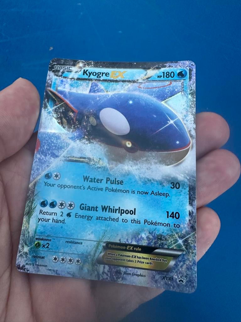 Kyogre EX Pokemonkaart - Zeldzaam! XY41, Ophalen of Verzenden, Gebruikt, Losse kaart