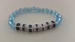 Lichtblauwe armband met tekst: besties, Ophalen of Verzenden, Nieuw