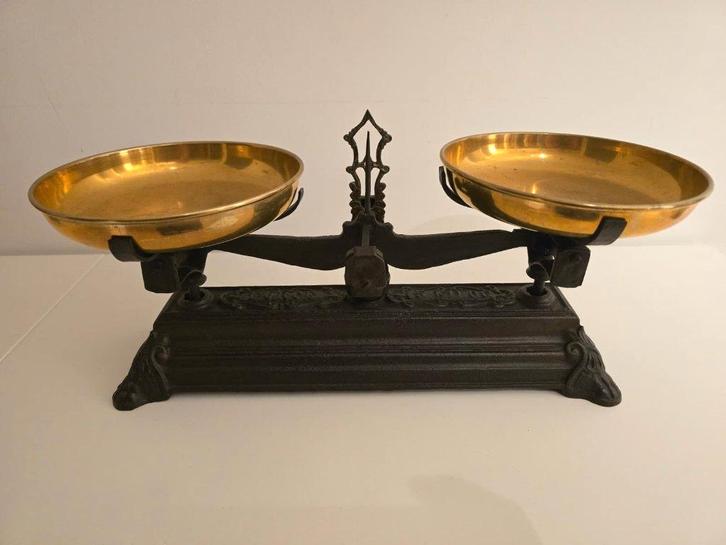 Antieke weegschaal met gewichten, Antiek en Kunst, Antiek | Gereedschap en Instrumenten, Ophalen of Verzenden