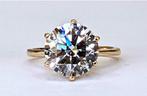 18 karaat geelgouden ring met 4,00 crt lab-grown diamant, Ophalen of Verzenden, Zo goed als nieuw, Goud, Dame