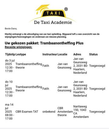 Taxi trambaanontheffing Plus beschikbaar voor biedingen