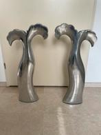 Vazen, rvs, zwaar, hoog, 1.75 cm, 2 stuks  ZGAN, Huis en Inrichting, Ophalen, Overige materialen, Overige kleuren, Zo goed als nieuw
