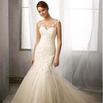 Ivoorkleurige bruidsjurk maat 38, Ophalen of Verzenden, Zo goed als nieuw, Wit, Trouwjurk