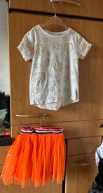 Koningsdag t-shirt en rok, Meisje, Ophalen of Verzenden, Zo goed als nieuw, Jurk of Rok
