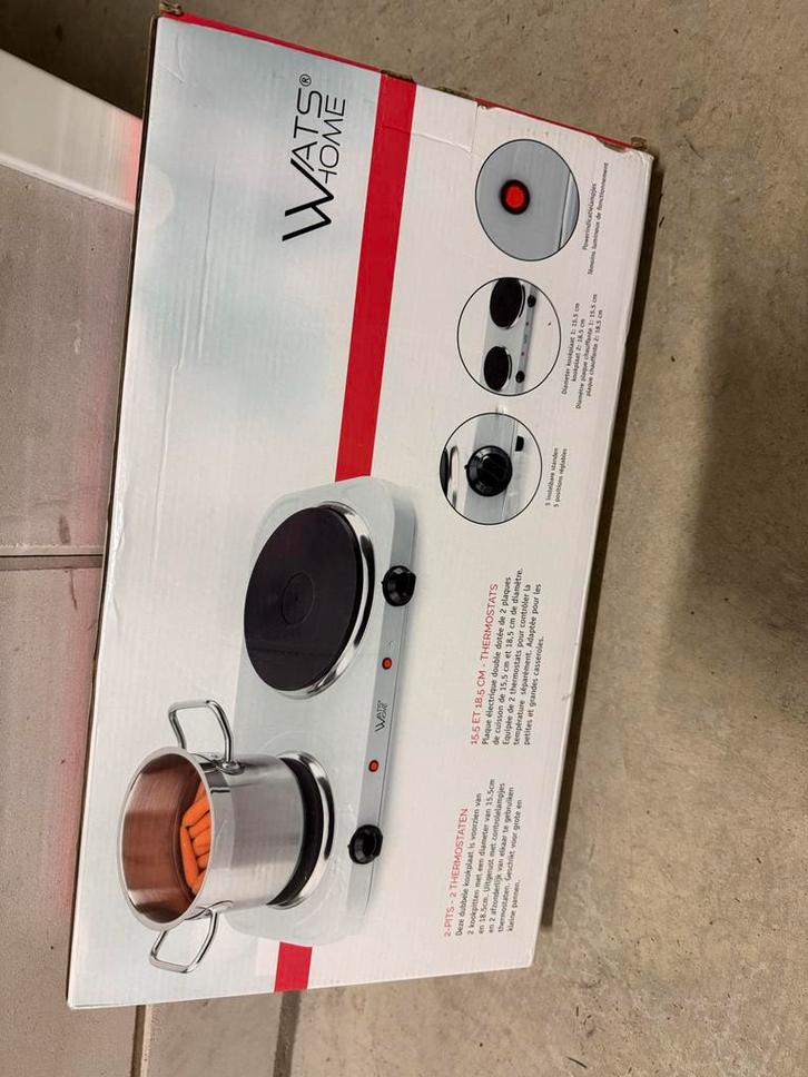 Watshome Dubbele Kookplaat - Compact & Handig!, Witgoed en Apparatuur, Kookplaten, Nieuw, Vrijstaand, Elektrisch, 3 kookzones of minder