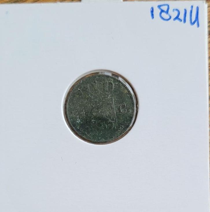 1/2 cent 1821U - halve cent 1821U, Postzegels en Munten, Munten | Nederland, Losse munt, Overige waardes, Koning Willem I, Ophalen of Verzenden