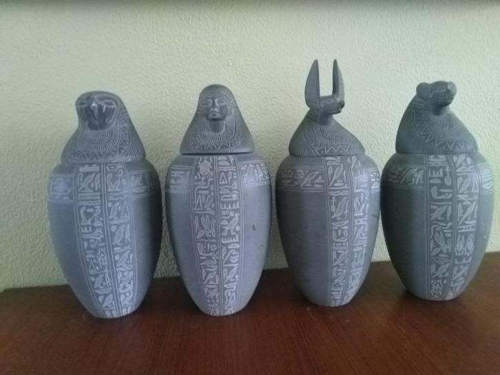 Mooi set grote canopische potten, Antiek en Kunst, Antiek | Keramiek en Aardewerk, Ophalen of Verzenden