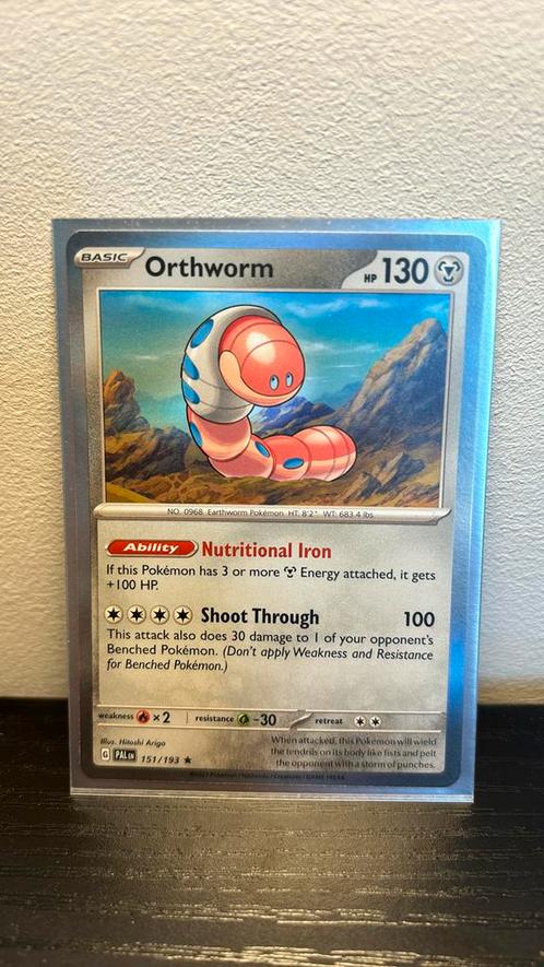 Orthworm 151/193 Paldea Evolved holo pokemon kaart, Hobby en Vrije tijd, Verzamelkaartspellen | Pokémon, Nieuw, Boosterbox, Ophalen of Verzenden