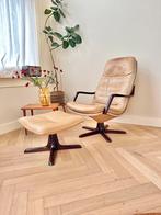 Vintage Deens design fauteuil Berg Ottoman jaren 50/60/70, Ophalen, Gebruikt, 75 tot 100 cm, Leer